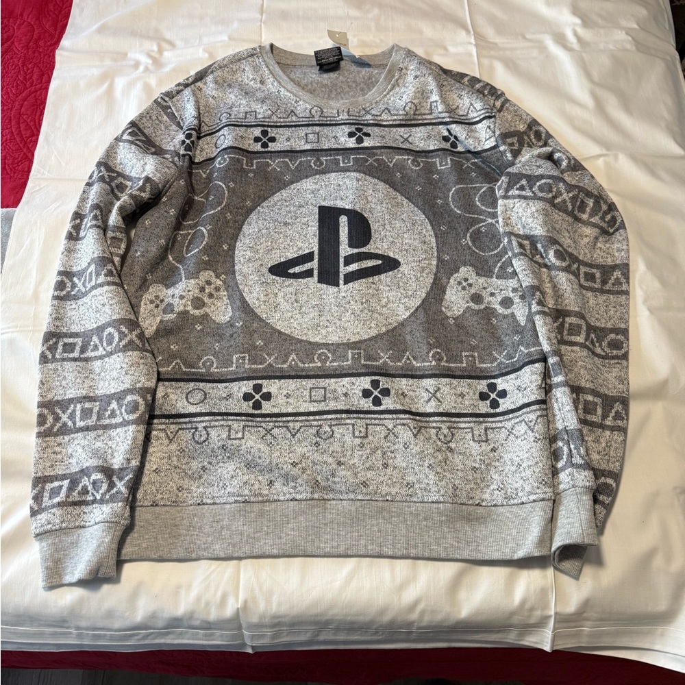 Sony Gray Sweater for Men play station